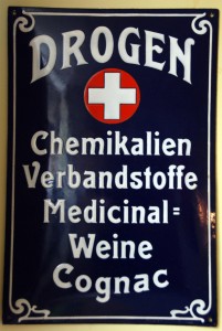 Drogerie Emailleplakat um 1900