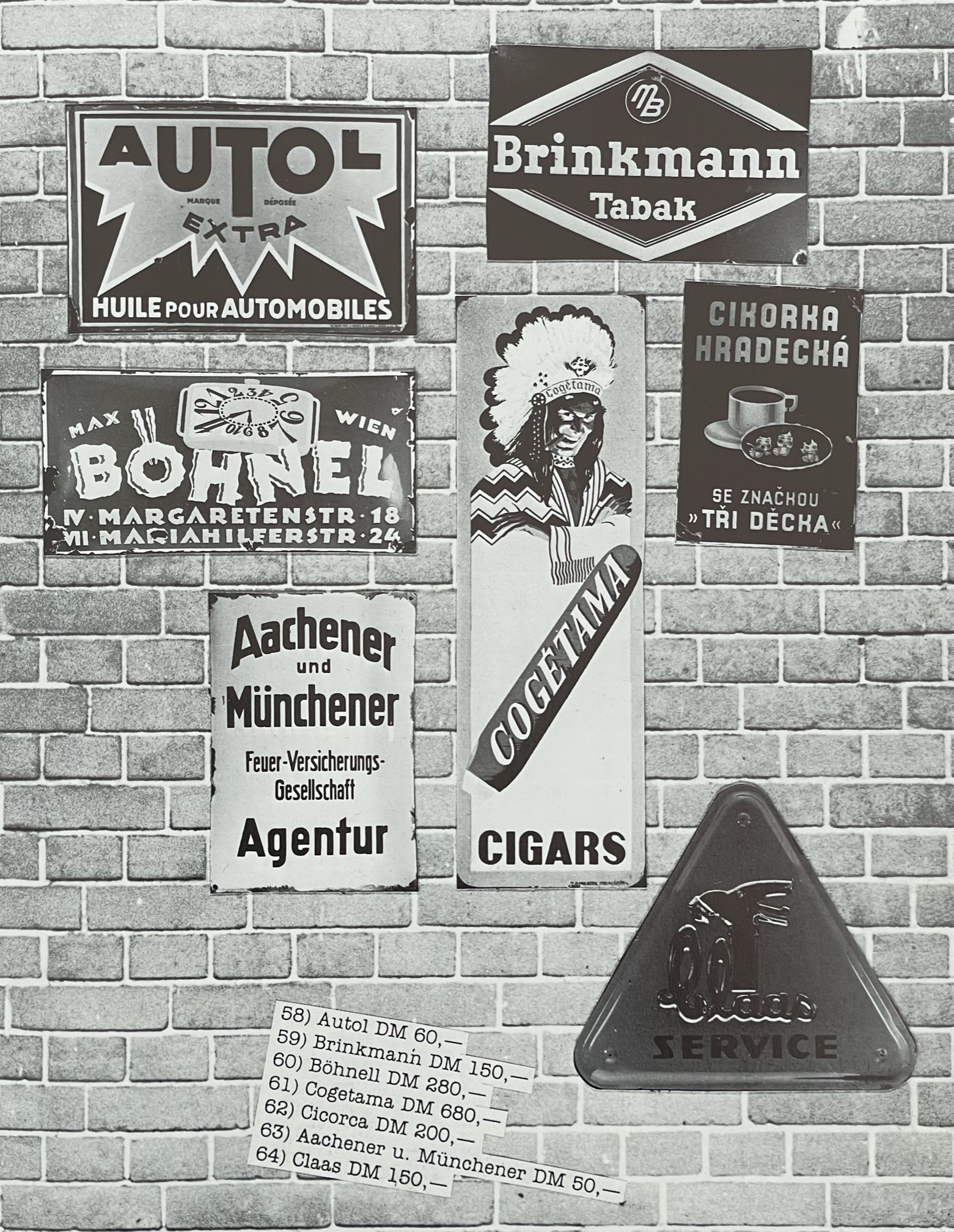 alte originale emailschilder vor 1960