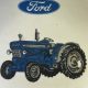 FORD Traktoren - Drei Aschenteller aus Hartkunststoff mit Traktor-Motiv (ca. 1960er)