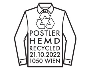 Auch der Sonderstempel trägt die Form eines Hemds (© Österreichische Post AG)
