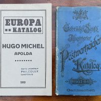 Briefmarkenkataloge: Hugo Michel Apolda 1910 (Reprint 1960) und Senf's Postwertzeichen Katalog 1903/04