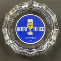 Bières Henri Funck - Aschenteller aus Glas, Brauerei Luxemburg, ca. 1950/60er Jahre