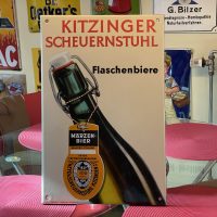 Kitzinger Scheuernstuhl - 1930er Jahre Brauerei-Emailschild in ofenfrischem Zustand
