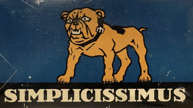 Simplicissimus-Blechdose für Zigaretten- und Pfeifentabak