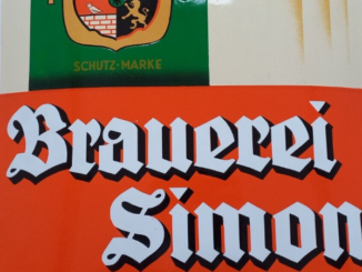 Brauerei Simon, Lauf - Emailschild auf eBay