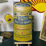 Sehr selten: ROTTI Bouillon-Würfel- Blechschild um 1900 - gewölbt, geprägt und lithografiert