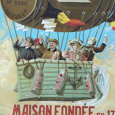 Véritable Vieux Système - Uralte Reklame-Litho, Plakat um 1910 aus Hasselt (Belgien)