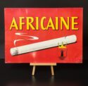 Africaine Zigaretten (Heintz Van Landewyck) - Seltenes Blechschild aus Luxemburg, um 1950