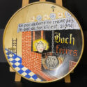 Boch Frères: Uralter Reklame-Teller aus Feinsteinzeug, Belgien (La Louvière) um 1900