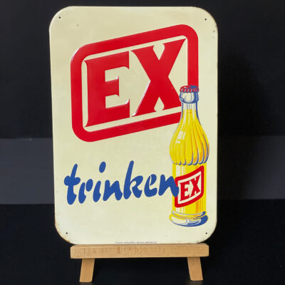 EX Trinken - Seltenes Blechschild, Plakat-Industrie Berlin/Neukölln, 1950er Jahre