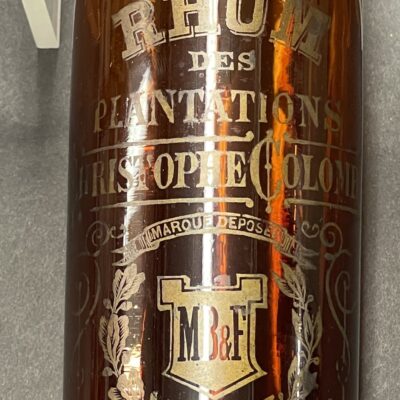 Michel Brunier Frères Lyon (MB&F): Seltene Rhum-Flasche, 1890/1900 (Rhum des Plantations Christophe Colomb)