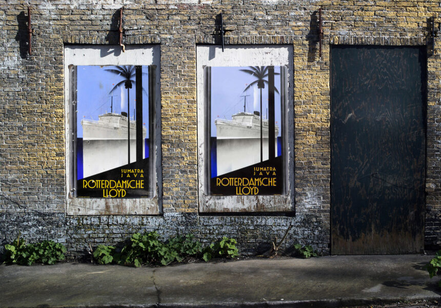 Rotterdamsche Lloyd: Zwei der entdeckten Schilder an einer Wand