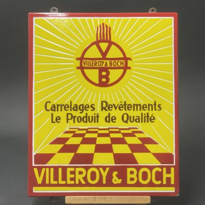 Villeroy & Boch, sehr seltenes Emailschild aus den späten 1940er Jahren
