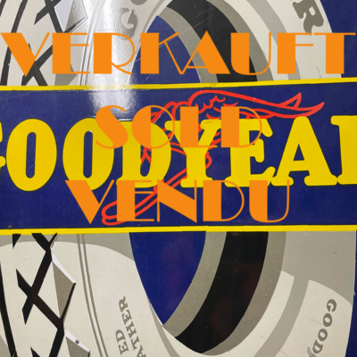 GOODYEAR - Ausleger, schweres Emailschild um 1930 in tollem Zustand!