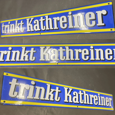 Kathreiner, Trinkt - Emailschild um 1935, Boos & Hahn, in schöner Erhaltung