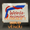 WELEDA Heilmittel, Emailschild um 1935, noch mit Original-Anbringungsanweisung (Boos & Hahn)