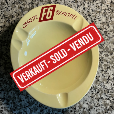 F6 Zigaretten Luxemburg, Kultiger Ascher 1950er/60er Jahre, Villeroy & Boch Septfontaines