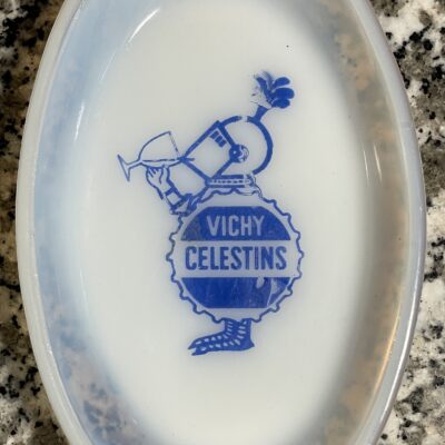 VICHY CELESTINS - Seltener Glas-Aschenteller, Schale (Magnier Blangy, Frankreich)