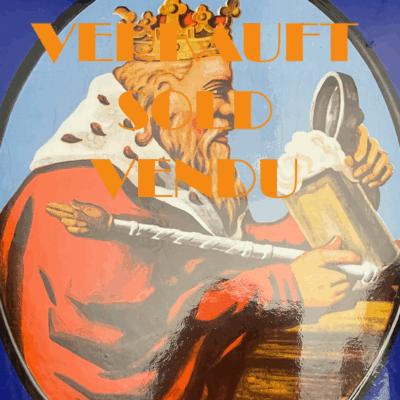 Bière Amos (Metz) mit blauem Hintergrund - 1930er Jahre Emailschild in sehr gutem Zustand