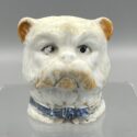 Hundekopf, Porzellanfigur um 1890/1900, antike Spardose, sehr selten.
