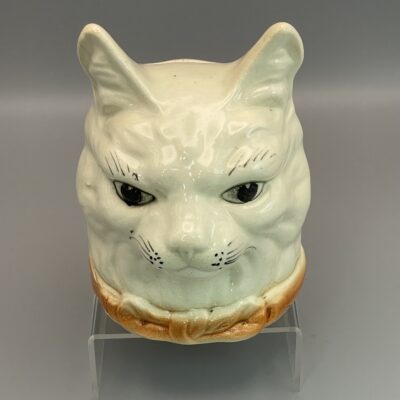 Wunderschöne Katzen-Büste um 1900/1910. Majolika aus Saint Clément, Frankreich (Spardose)