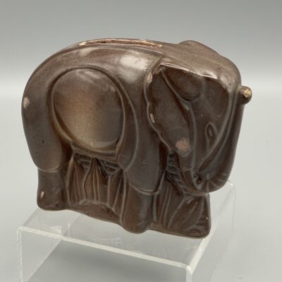 Brauner Elefant – Art Deco – C. Lemanceau (1905-1980), Keramik, Spardose, St-Clément, Frankreich 1920er