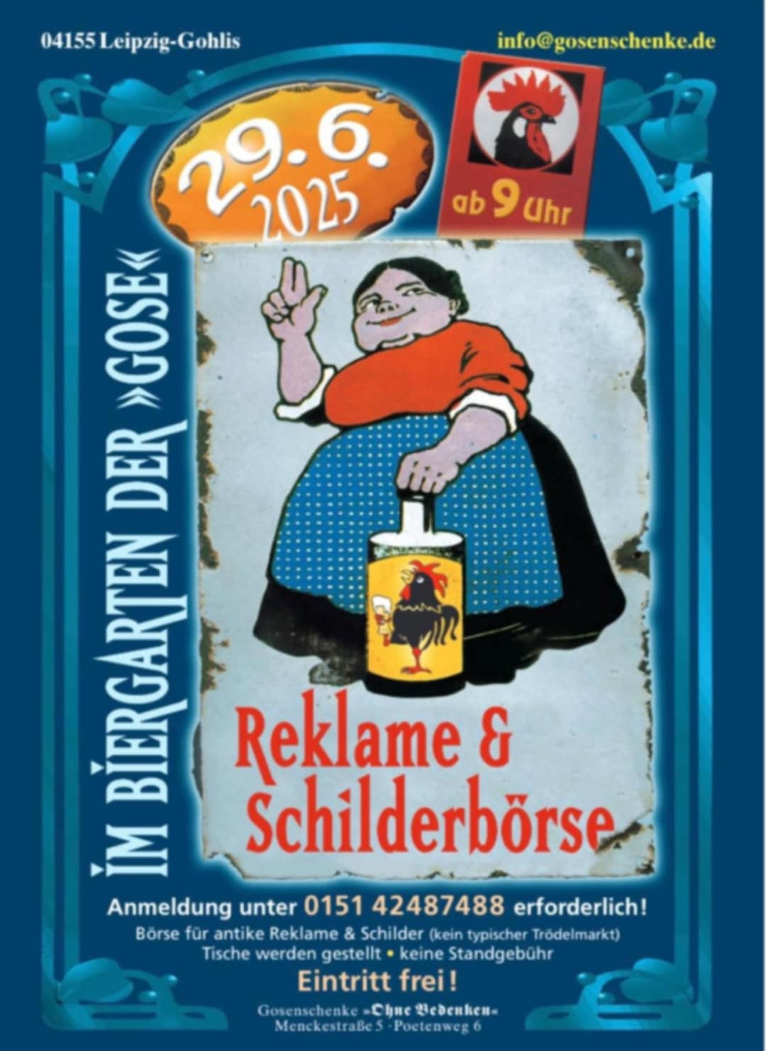 lepizig gosenschenke reklame schilder flyer