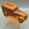 Automobil / Oldtimer in orange-braun. Seltene Spardose aus Keramik, 1920er Jahre