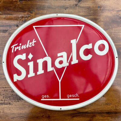 TRINKT SINALCO - 1950er Jahre Blechschild in sehr schöner Erhaltung.