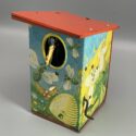 Lorenz Bolz Zirndorf - Brutkasten mit Vogel - Mechanische Blech-Spardose um 1950