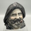 Alter Fischer mit Pfeife - detailliert ausgeführte, antike Keramik-Spardose, um 1900