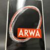 ARWA Strumpfwaren. Altes Emailschild mit hochglänzender Oberfläche und toller Grafik!