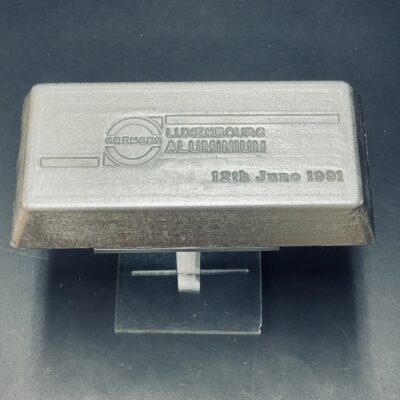 GRÄNGES Aluminium Luxembourg - Gedenk-Barren (1,291 kg) zur Einweihung zweier Walzanlagen in Düdelingen, 1991