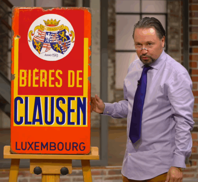 CLAUSEN: Seltenes Brauereischild aus Luxemburg bei “Bares für Rares” – Bild 3