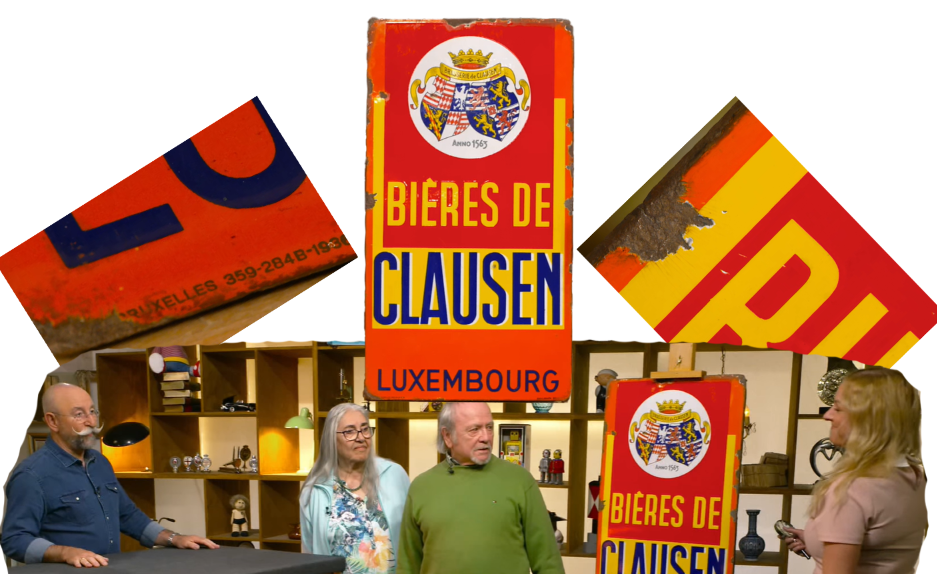 CLAUSEN: Seltenes Brauereischild aus Luxemburg bei “Bares für Rares” – Bild 1