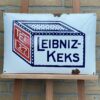 LEIBNIZ KEKS - TET - Uraltes Bahlsen-Emailschild mit herrlich glänzender Oberfläche