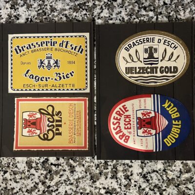 Brasserie d'Esch, Buchholtz Brauerei (Büchholtz): Konvolut aus vier unbenutzten Etiketten