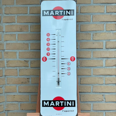 Martini - Emailschild mit Thermometer in Traumzustand (Vox Pub Paris, 1964)