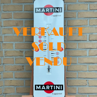 Martini - Emailschild mit Thermometer in Traumzustand (Vox Pub Paris, 1964)