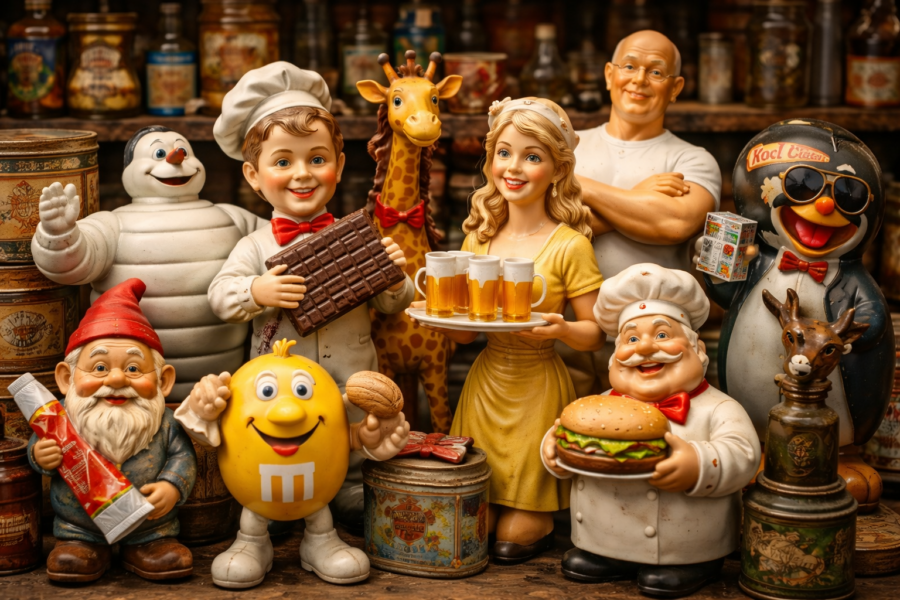 Werbefiguren und plastische Reklameobjekte stehen hier im Blickpunkt.