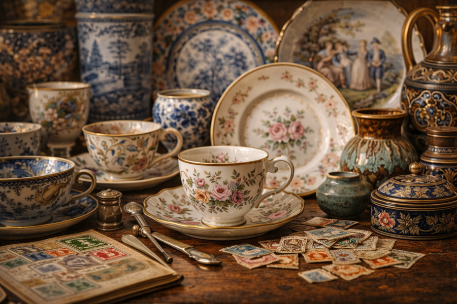 Feines Sammelgut aus Porzellan, Steingut und Keramik.