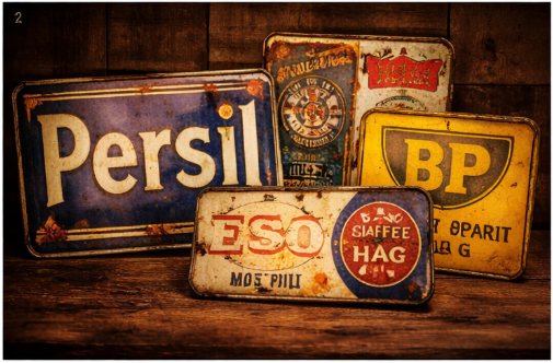 Alte Blechschilder