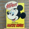 "Hier Micky Maus" - Seltenes Kunststoff Original-Reklameschild von 1988