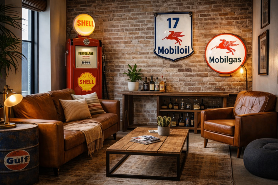Von der Tankstelle ins Wohnzimmer: Petroliana als Einrichtungstrend – Bild 1
