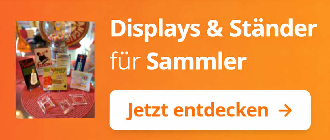 Displays und Ständer für die Präsentation der Sammlung