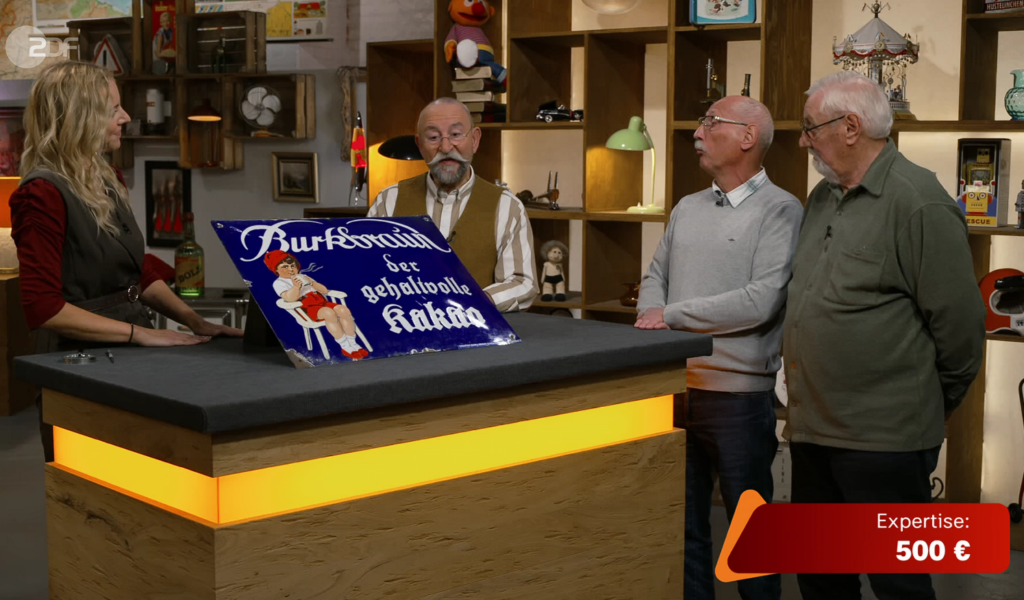 Expertise 500€: Man darf sich die Frage stellen, wie Annika Raßbach auf diesen Schätzwert kommt? Er ist viel zu niedrig angesetzt! (Screenshot: ZDF)