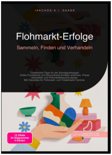Mit Flohmarkt-Erfolge: Sammeln, Finden und Verhandeln liegt ein Ratgeber vor, der sich ganz dem besonderen Reiz des Flohmarkts widmet: der Suche nach verborgenen Schätzen, dem geschulten Blick für Qualität und dem richtigen Gespür beim Verhandeln.