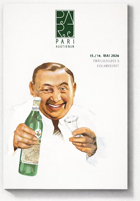 Am 15. und 16. Mai veranstaltet das Auktionshaus Pari im Schloss Weiler in Bessenbach eine Auktion historischer Reklameobjekte.