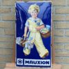 MAUXION: 1930er Jahre Schokoladen-Emailschild mit herrlicher Oberfläche!