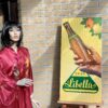 LIBELLA - Original Blechschild, ca. 98 cm hoch, 1950er Jahre, schöne Farben!